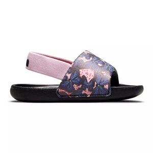 Nike Girl's Purple Pink Kawa SE Floral Back Strap Slip-On Slide Sandal Size 9C